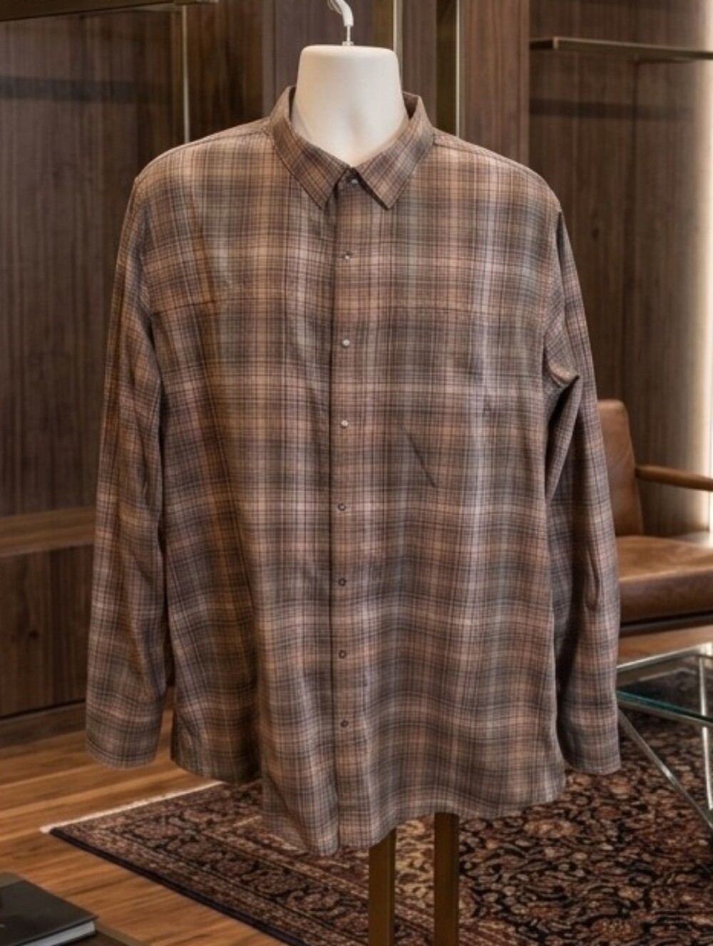 923 5.11 Tactical Men's Plaid Long Sleeve Shirt - Brown / Tan / Cream